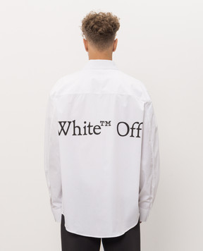 Off-White Белая рубашка с контрастным логотипом 44MGE055F26F003