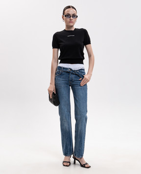 Alexander Wang Сині джинси-боксери з патчем логотипа 4DC3264123