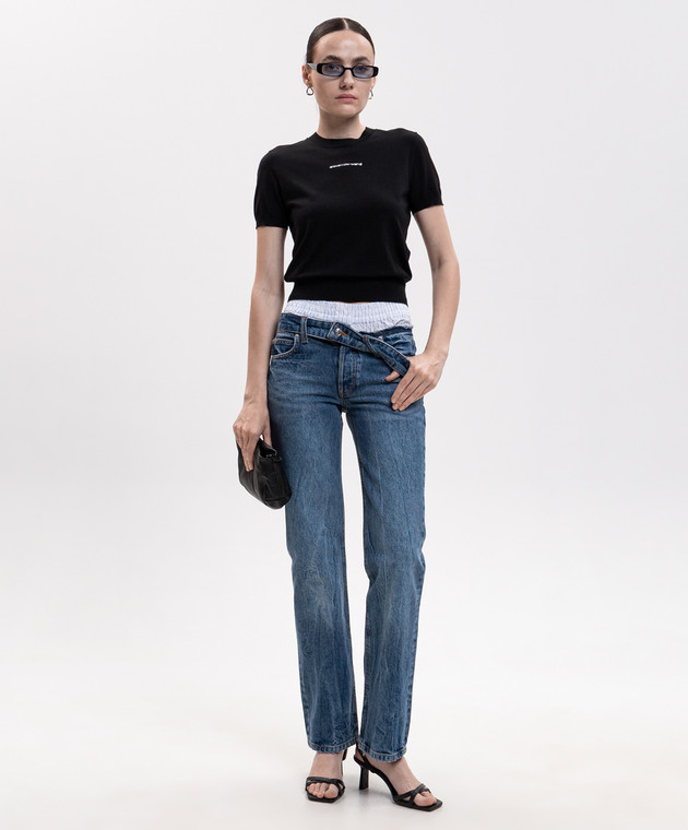 Alexander Wang Синие джинсы-боксеры с логотип патч 4DC3264123 изображение 2