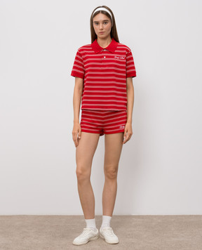 Sporty & Rich Червоне поло в смужку TO085710326RE33