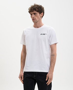 Off-White Біла футболка з вишивкою логотипа 44MAA027S26J009