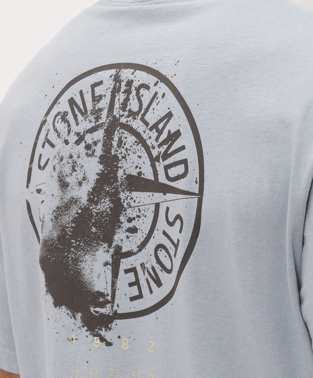 Stone Island Блакитна футболка з принтом емблеми L2S152100001S0534 зображення 4