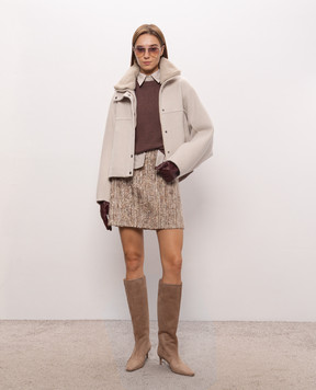 Brunello Cucinelli Бежевая юбка MF940G4101