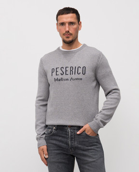 Peserico Сірий светр з вовни з візерунком логотипа R59456F079044D