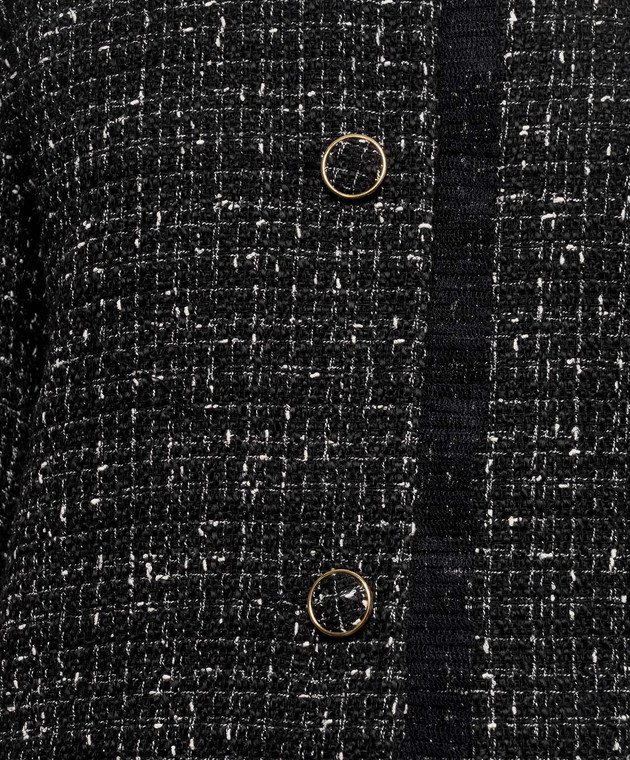 Twinset Черное твидовое пальто 262TP2085 изображение 5