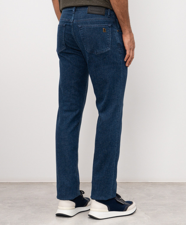 Stefano Ricci Синие джинсы с монограммой логотипа MST61B2030T0217 изображение 4