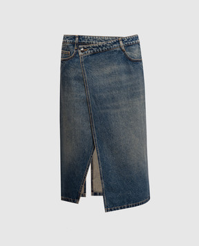 Ann Demeulemeester Синяя юбка джинсовая на запах Pauline B0014251FA769