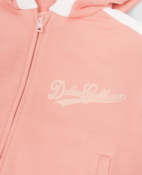 Dolce&Gabbana Дитяча рожева спортивна куртка з логотипом L5JWCVG7PWH36