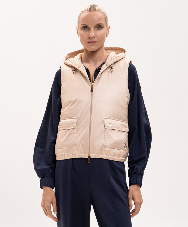 Moncler Бежевый пуховый жилет Lansette L20931A00094597YG изображение 3