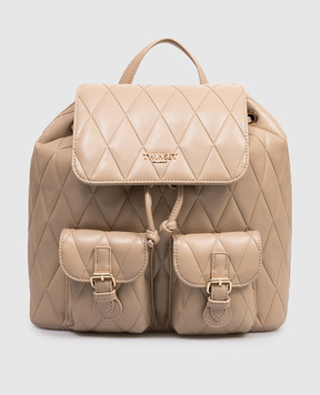 Twinset Бежевый рюкзак с геометрическим тиснением 261TB7280