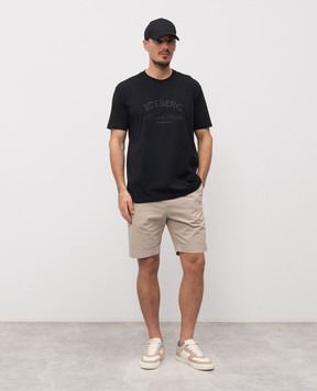 Iceberg Чорна футболка з вишивкою логотипа F0406325