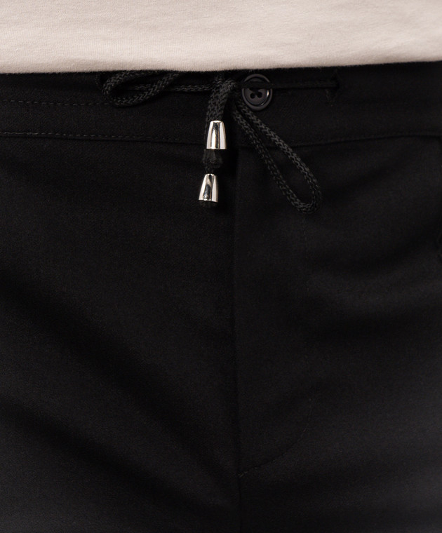 Doriani Cashmere Черные брюки из шерсти с отворотами P213T191F1T191 изображение 4