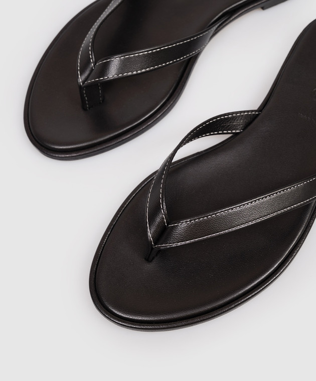 Aeyde Чорні шкіряні шльопанці Melody FSFDMR08FL191SS25800007 зображення 5