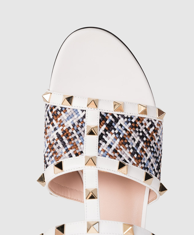 Valentino Білі комбіновані мюлі Rockstud 8W0S0LT4EDX зображення 5