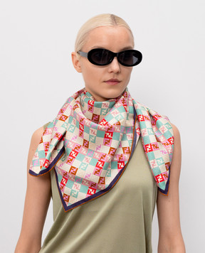 Fendi Бежева хустка із шовку Foulard FXT091AUMD