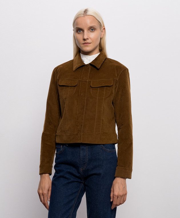 Tom Ford Коричневая бархатная куртка GID089DEX248 изображение 3