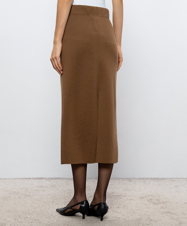 Max Mara Коричнева спідниця SONNI з вовни MMLSONNI зображення 4