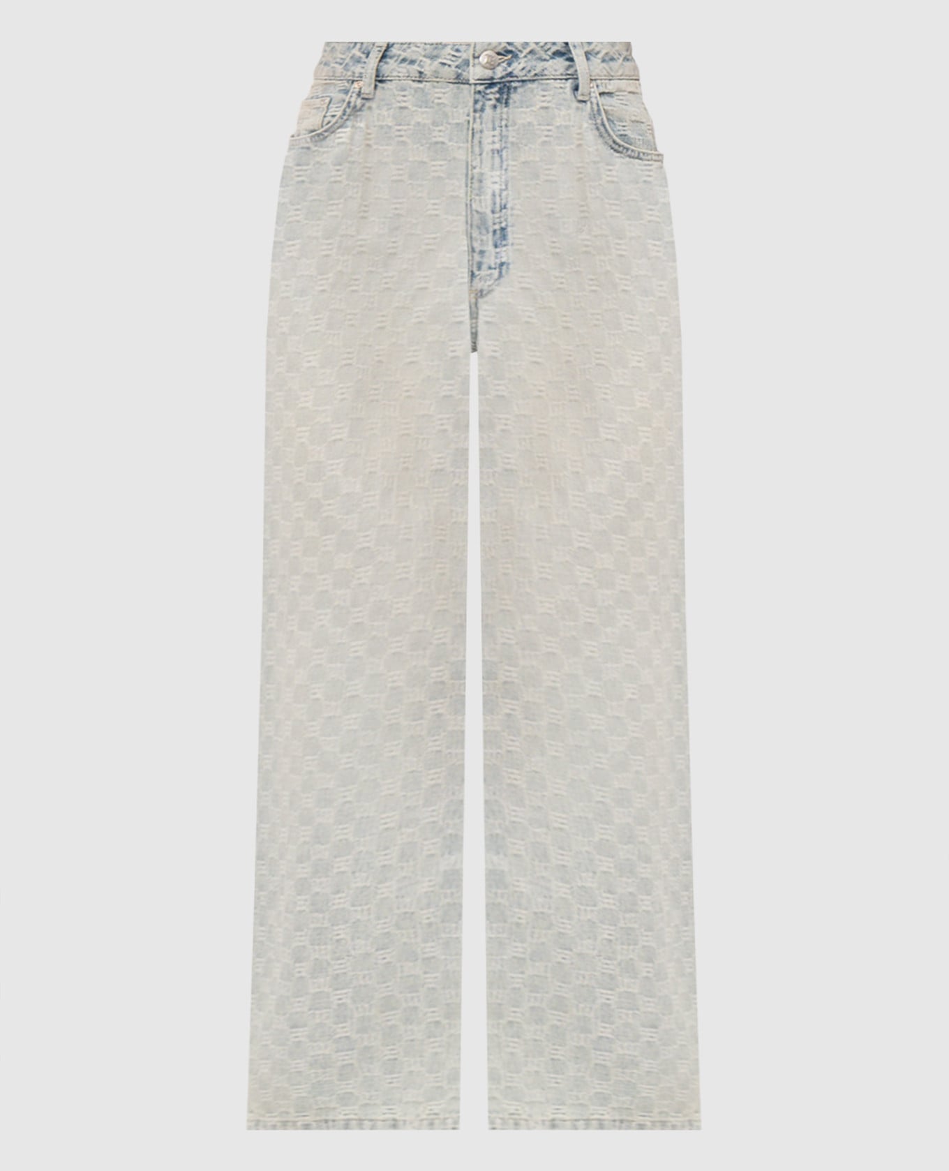 

Голубые джинсы в монограммы шаблон, Голубой, Широкие джинсы