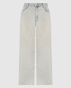 Misbhv Блакитні джинси у візерунок монограми 250M316