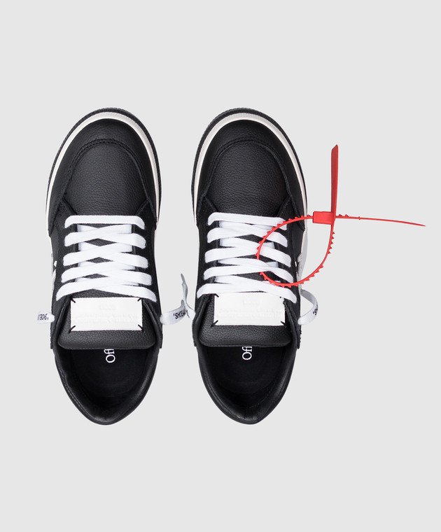 Off-White Чорні шкіряні кросівки Vulcanized W288C9L002 зображення 4