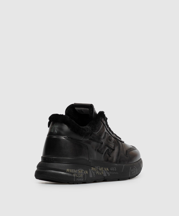 Premiata Черные кожаные кроссовки Mick на меху MICK1453NM изображение 3