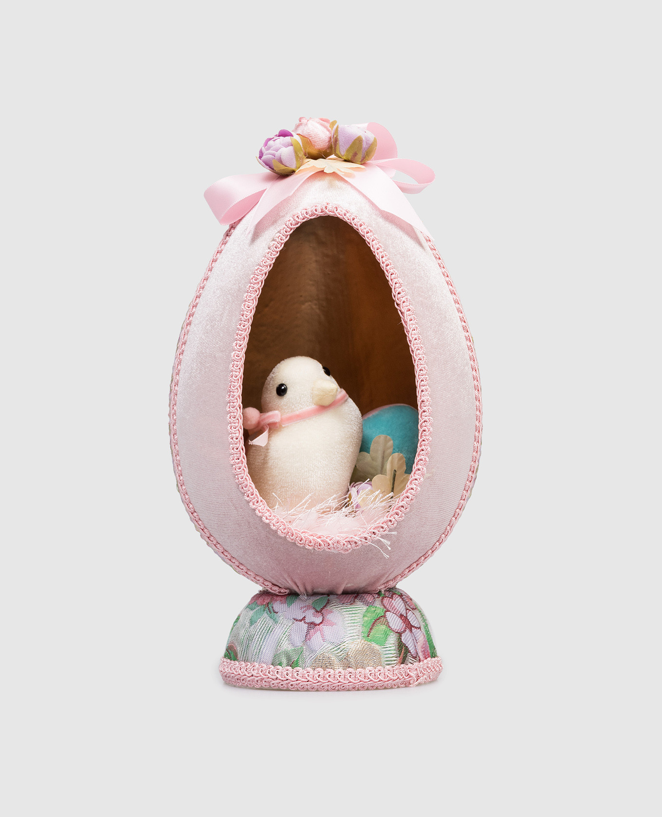 

Пасхальное декоративное яйцо с цыпленком, Розовый, Декор