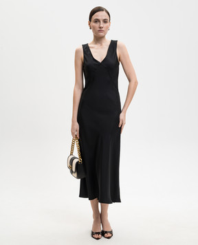 Asceno Чорна сукня Provence із шовку D118F03C01