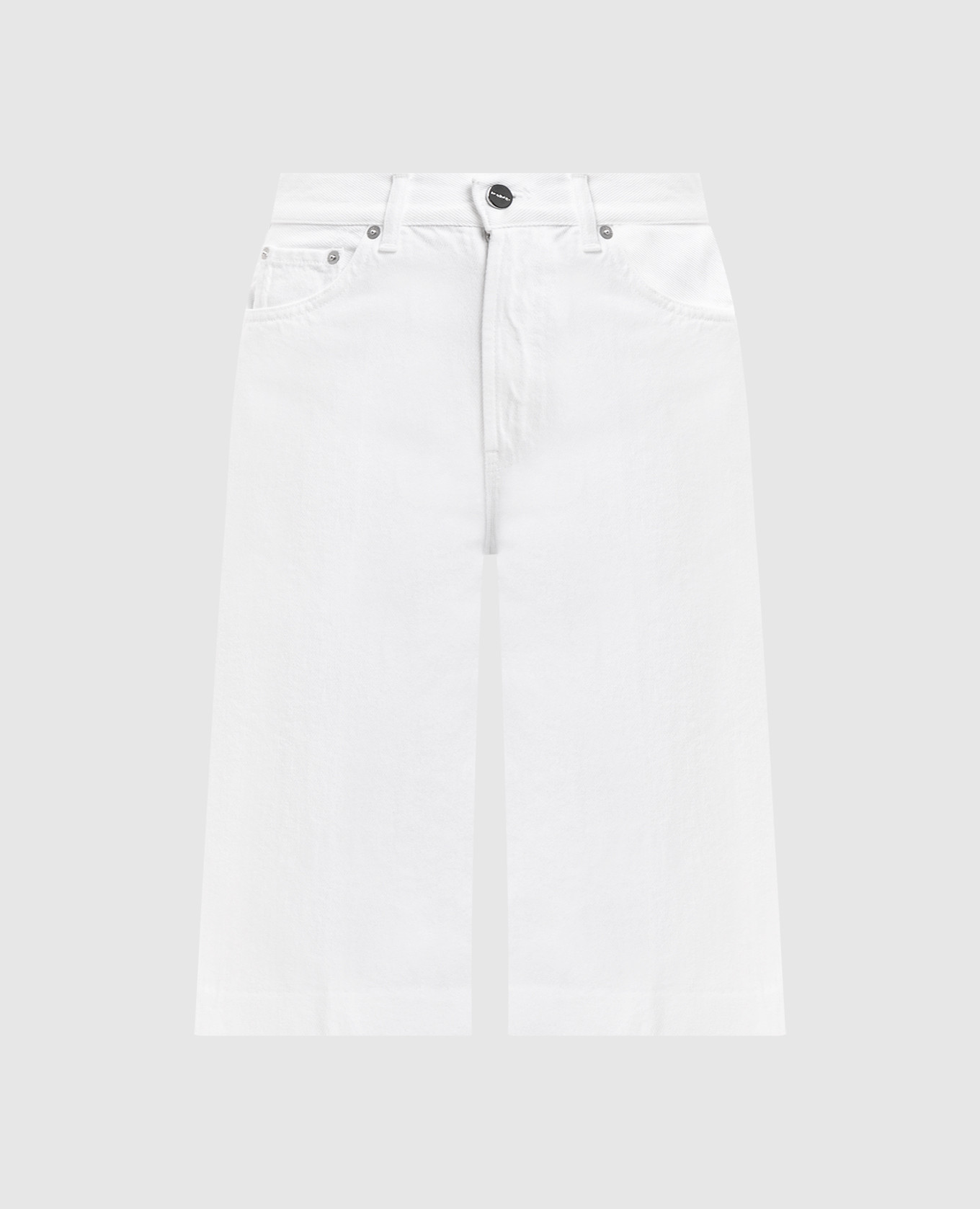 

Белые джинсовые бермуды Delfine с патчем, Белый, Шорты