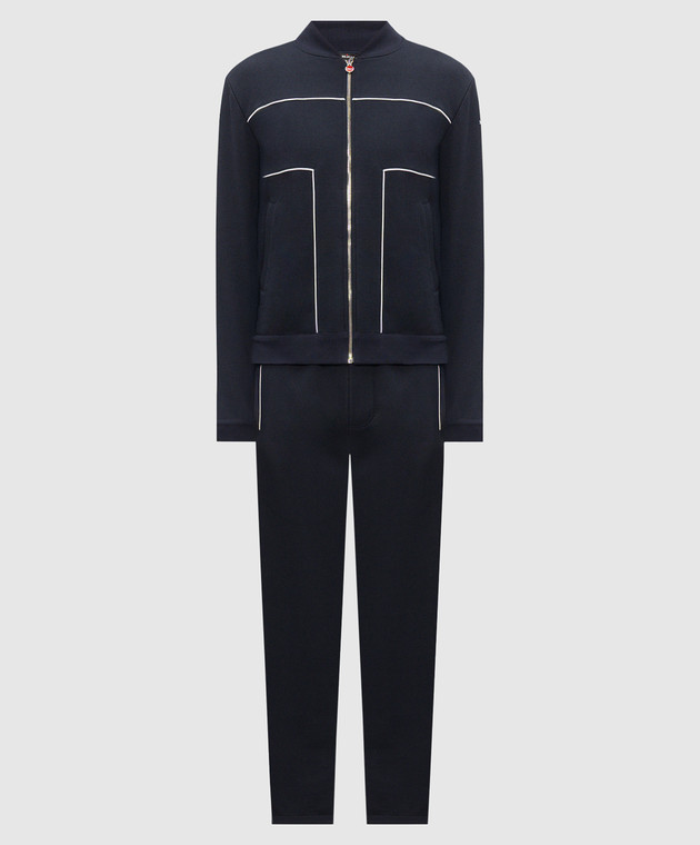 Kiton Синий спортивный костюм с вышивкой логотипа UMJ0031