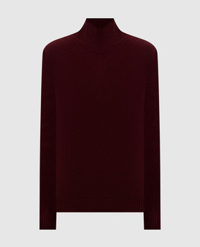 Jil Sander Бордовый гольф из шерсти асимметричного кроя J02GP0271J14870