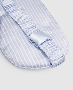 Dore & Rose Голубая маска для сна из шелка в полоску PREMIUMSILKSLEEPMASK