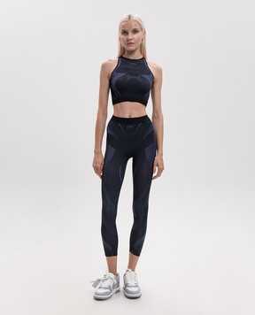 Off-White Голубые леггинсы с узором логотипа 2FH00405B