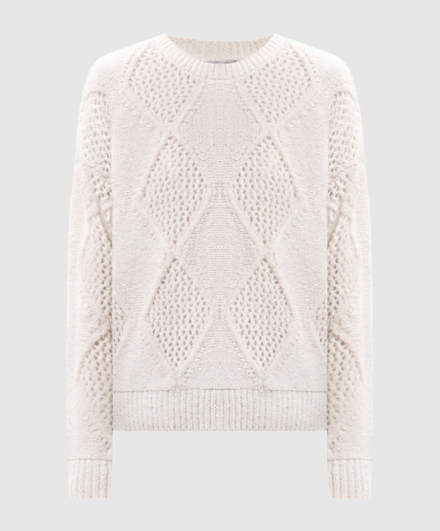 Peserico Свитер цвета айвори с шерстью альпаки S99967F05D9252