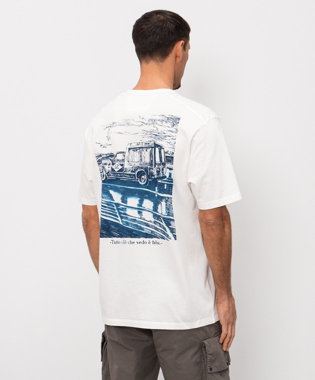 C.P. Company Футболка цвета айвори с принтом логотипа MTS267A110656W изображение 4