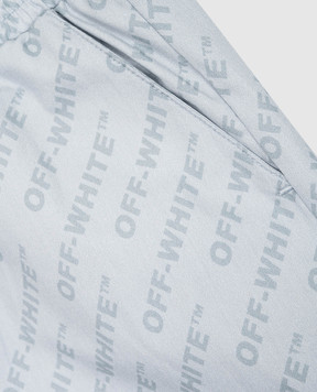 Off-White Дитячі блакитні шорти в принт логотипа 44BCB00CS26F001