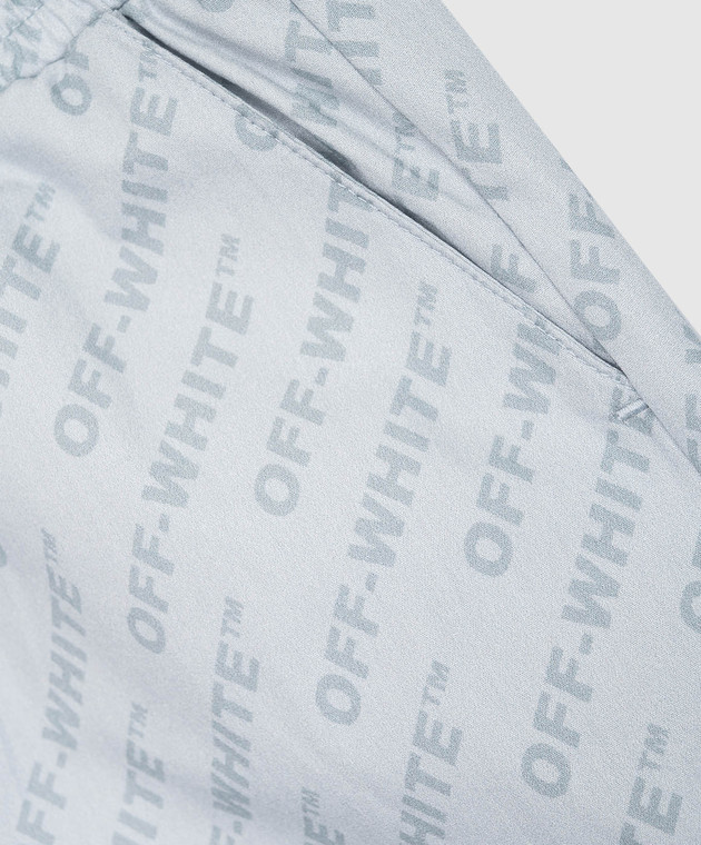 Off-White Дитячі блакитні шорти в принт логотипа 44BCB00CS26F001 зображення 3