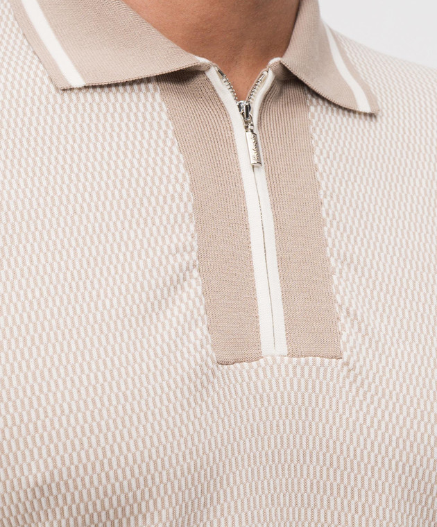 Castangia dal 1850 Бежевое поло в узор Q811840HSWZS26 изображение 5