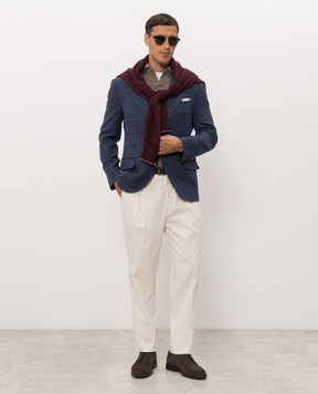 Brunello Cucinelli Брюки цвета айвори с патчем M289L3030F