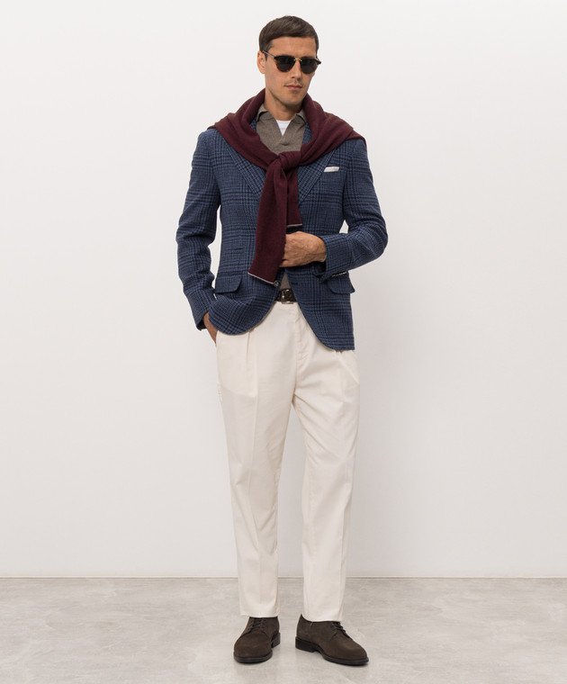 Brunello Cucinelli Брюки цвета айвори с патчем M289L3030F изображение 2