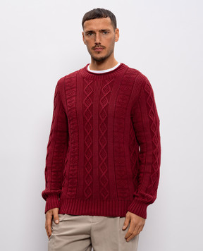 Brunello Cucinelli Бордовий светр у візерунок M28505900