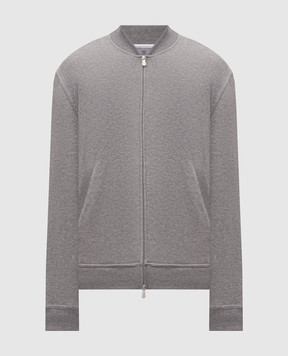 Brunello Cucinelli Сіра меланжева спортивна куртка MM8319072G