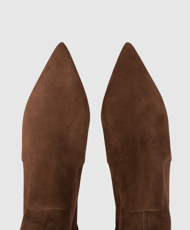 Stuart Weitzman Коричневые замшевые ботильоны STUART POWER SJ973 изображение 4