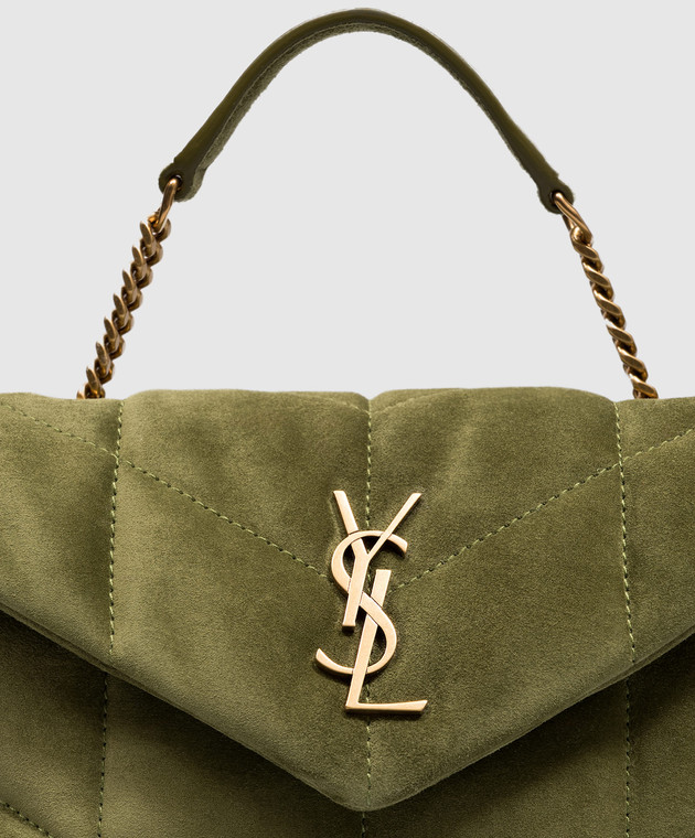Saint Laurent Зеленая замшевая сумка кросс-боди Toy PUFFER 7593371U807 изображение 4
