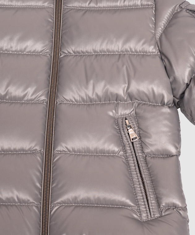 Moncler ENFANT Детская серая пуховая куртка Maya L29511A00018597Z8 изображение 3