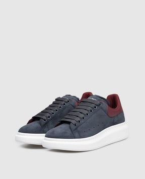 Alexander McQueen Синие замшевые кроссовки с логотипом 553680WIAI2
