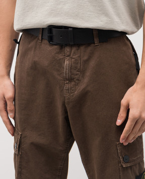 Stone Island Черный кожаный ремень L1S159300002S0072