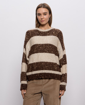 Brunello Cucinelli Джемпер с шерстью в полоску MPN572300P