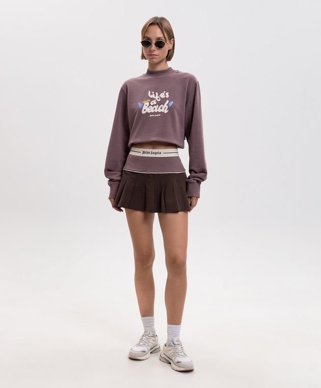 Palm Angels Фиолетовый свитшот Life's A Beach PAWBA004FL001 изображение 2