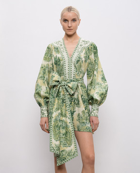Alemais Зелена сукня Sara з шовком в принт 6222D