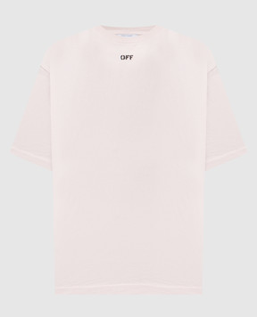 Off-White Рожева футболка з принтом емблеми Paint Arrow 44MAA120S26J00R